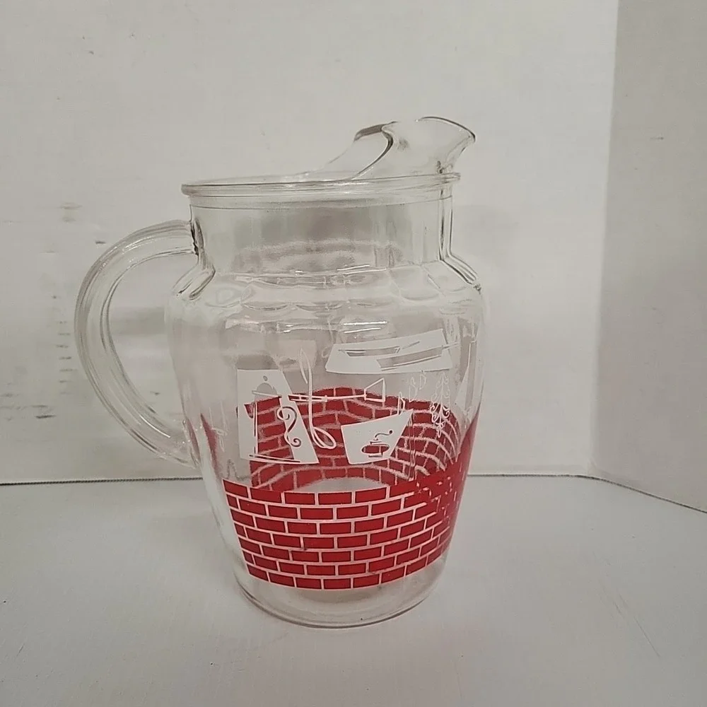 Vintage Mid Century Red Brick‎ Pitcher